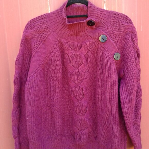 $5/25 Laundry Burgundy Cherry Wine Sweater L - Picture 2 of 7